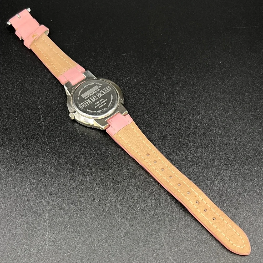 Game Time Green Bay Packers Logo Watch with Pink Strap and New Battery